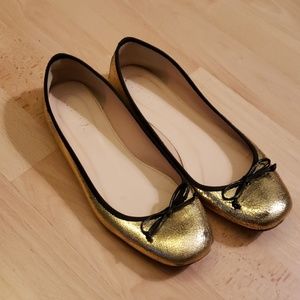 J. Crew Womens sz 8 Gold Ballet flats